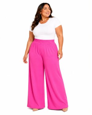 Pantalón Palazzo - 20, Fucsia